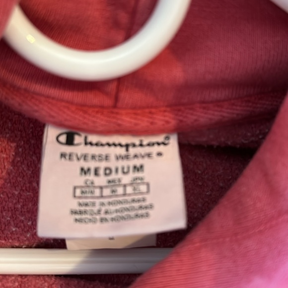 Medium Champion USA Field Hockey Hooded Sweatshirt, Pink, Vintage Look - Picture 5 of 7